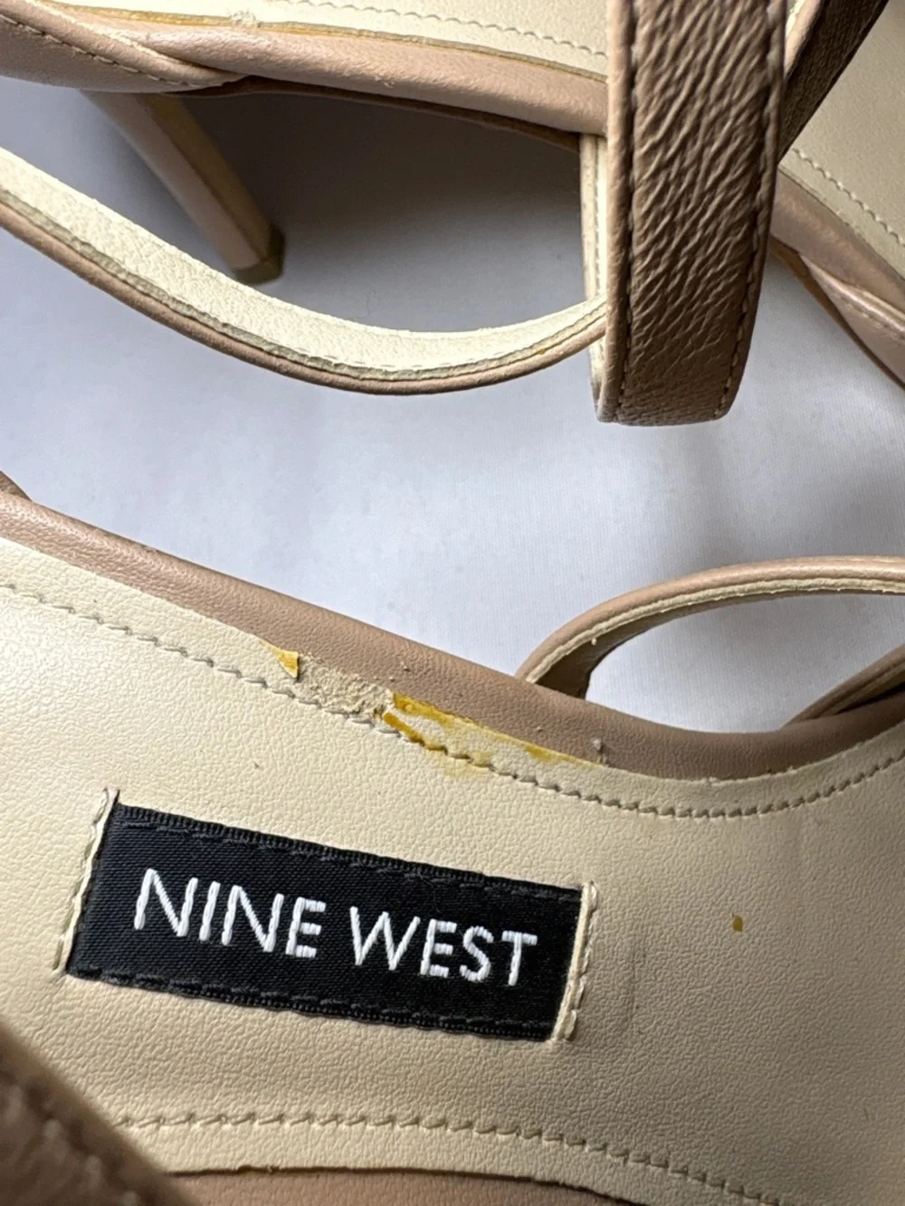 Nine West Beige Pointed-Toe Ankle-Strap Heels Size 8.5